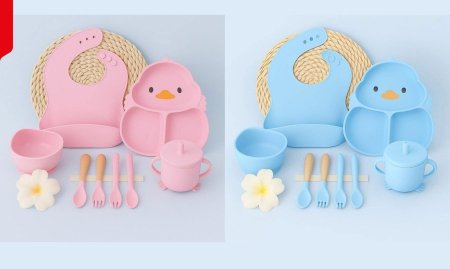 طقم سيلكون للطعام 8 قطع