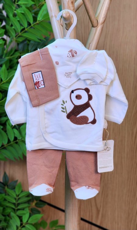 طقم بيبي ولادي 5 قطع قطني 100%