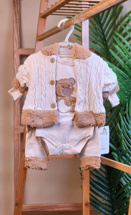 طقم ثلاث قطع مخمل ولادي