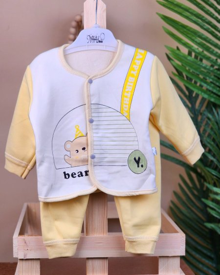 بجامات قطن مبطن بيبي